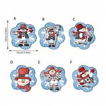 Christmas Snowman Design Wooden Coaster Set, Anti-Slip And Heat-Resistant, Suitable For Home Kitchen, Bedroom Decor, Office, Tea Room Desktop Protection, Perfect For Thanksgiving, Halloween, Christmas Gifts - Multicolor 4 - View 5
