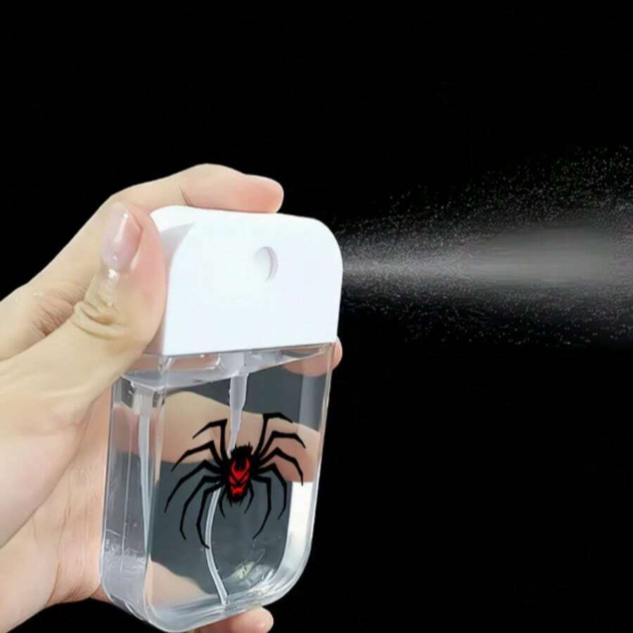 1/2pcs Unique Spider Pattern Mini Spray Bottle, Reusable Transparent Travel Container, Suitable For Cosmetics, Travel, Alcohol, Home, Hand, Face, Plants, Office, Portable And Multi-Purpose Use, Small Spray Bottle, Halloween Decoration - Multicolor - View 1