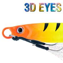 5pcs 20g-60g Metal Sinking Lure Baits With Realistic Fish Skin, Split Ring And Strong Hook, Suitable For Saltwater Grouper And Mackerel - Multicolor - View 6