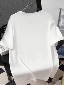 2025New Summer Collection Of Plus-Size Men's Clothing With Stylish Lettering And Inspirational Designs'Never Give Up,Positive And Uplifting' And - 黑色 - 查看 9