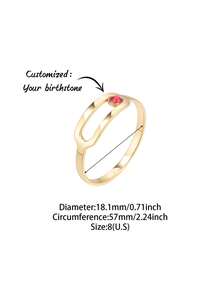 Customized Personalized Birthstone 12 Months Inlaid Ring Mother's Day Gift Valentine's Day Gift Birthday Anniversary Gift For Friends Classmates Graduation Christmas Family High-End Gift - Style 1 - View 7