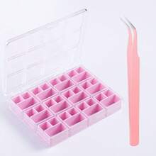 Nail Art Storage Box Set -Include 1pc Nail Art Storage Box And 1pc Nail Tweezers, Removable Compartment Rhinestones Accessories Container Box,Suitable For Nail Accessories, Rhinestones, Jewelry - Multicolor - View 14