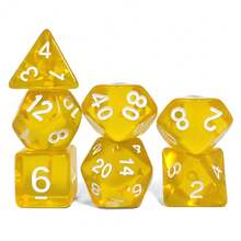 7pcs Transparent Polyhedral Dice Set, Clear Acrylic Role-Playing Game Dice With White Numbers, Multiple Colors Available, Includes Snake Pattern Storage Bag, Suitable For TTRPG Tabletop Games - Multicolor - View 3