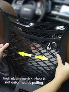 1 Buah Tas Penyimpanan Jaring Celah Kursi Mobil, Kantong Organizer Jaring Elastis, Tas Penyimpanan Kursi Mobil - A - View 3