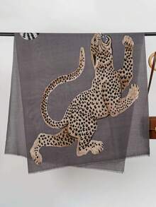 1pc Shen Gongbao Skin-Friendly Fleece Warm Faux Cashmere Printed Scarf Versatile Shawl - Multicolor - View 6
