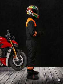 Waterproof Overalls For Motorcyclists And Cyclists, Men And Women With Reflective Strips, Raincoat, Overalls With Adjustable Elastic Reflective Strips - Orange - View 9
