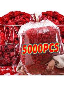 5000片仿真玫瑰花瓣，模擬玫瑰花瓣，浪漫手工散裝花瓣，無紡布材質，分層花瓣，散裝花瓣，告白花瓣 - 彩色 - 查看 2