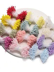 Approx. 400pcs Artificial Flower Stamens, Handmade Floral Decoration Faux Flower Centers, Wedding Accessories, Home DIY Decor Materials, Indoor Scene Props; Suitable For Home, Room, Bedroom, Office, Desk, Pastoral Style Space Arrangement; Compatible With Birthday, Graduation, Wedding, Confession Theme, Mother's Day, Arbor Day, Various Holiday Party Use - Multicolor - View 7