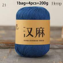 CHARM ELVES 4pcs Short Sleeve Linen Woven Handmade DIY Material Kit, Summer Yarn Crochet Scarf Thread Shawl Sweater Yarn DIY Crochet Scarf Sweater Shawl Short Sleeve - 200g/4pcs - View 10
