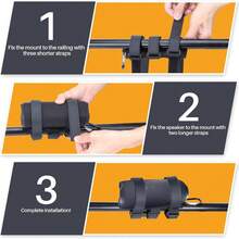 Portable Speaker Mount For Bike/Golf Cart/Boat Railing, Adjustable Speaker Holder For Most Bluetooth Wireless Speakers - Black - View 8