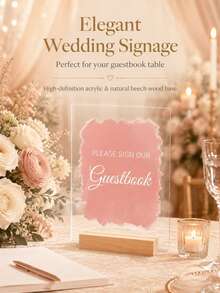 3 Packs Clear Acrylic Place Cards With Wooden Base - 3.9 * 5.9 Inch Blank Rectangle Table Number Signs Wedding Seating Guest List Cards For Party Banquet Menu Holder Desktop Display Stand - Multicolor - View 4