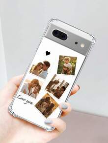 1 pieza Funda de teléfono personalizable con foto y nombre, estilo verano/Y2K/familia/amigos/parejas aniversario, funda de teléfono transparente anti-caída de cuatro esquinas, compatible con Pixel 11/11 Pro/11 Pro XL/10a/10 Pro/9 Pro/9a/8a/8/8 Pro/7/6 Series, funda de teléfono de verano | Funda de teléfono de alta calidad | Regalo para mujeres - transparente - Ver 5