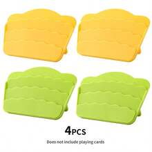 1/2/4pcs Wave Design Poker Card Holder, 4 Colors Available, Portable Poker Card Holder, Suitable For Family Game Night And Gatherings, Poker Cards Not Included - A - View 29