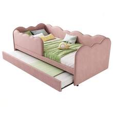 Upholstered Bed/Daybed 90x190cm, Daybed/Sofa Bed With Pull-Out Bed 90x190cm, Children's Bed With Slatted Base - 粉色 - 查看 6