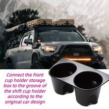 TRTY 1pc Black Car Dual Cup Holder Limiter, Modified Beverage Bottle Fixed Bracket, Storage Organizer Box. Suitable For Hilux 2015, 2016, 2017, 2018, 2019, 2020, 2021 Car Cup Holder Insert Replacement, Car Interior Accessories Fixed Anti-Slip Decoration, Also An Ideal Holiday And Birthday Gift - Hilux Car Cup Holders - View 7