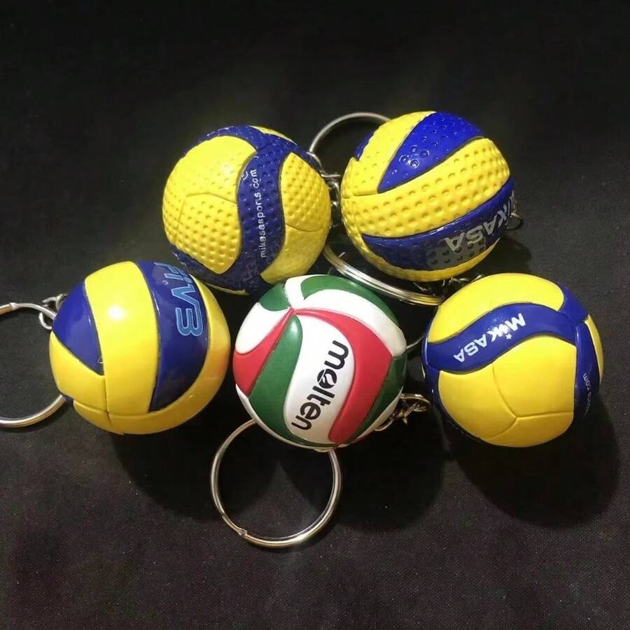 Gantungan Kunci Bola Voli Mini PVC 3,8cm, Gantungan Kunci Bola 3D, Gaya Olahraga, Hiasan Tas yang Dapat Dipersonalisasi, Koleksi untuk Penggemar, Hadiah Kenang-kenangan - MultiWarna - View 1