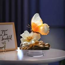 2D Flat Printed Art Acrylic Gradient Butterfly And Flower Desk Decor For Office, Home And Bedroom - A - View 2