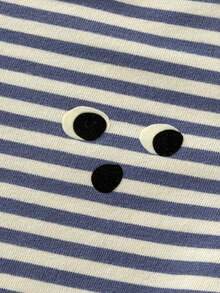 mini bala Kids Cotton Striped Brushed Soft Long Sleeve T-Shirt Cute Style Comfy Base Top 2026 Autumn New Arrival - White and Blue - View 7