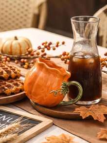 1pc Ceramic Cup, Pumpkin Lace Pattern, Autumn Harvest Pumpkin Coffee Mug, Exquisite, Suitable For Halloween Home Decor And Tableware, Party And Gathering Latte Art Cup, Gift, Holiday Decoration, Restaurant And Cafe Water Cup - Multicolor - View 7