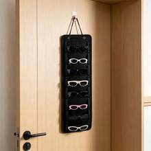 1pc - Hanging Felt Eyewear Storage Bag, Wall-Mounted 8-Slot Transparent Window Fashion Glasses Organizer, Fits Fashion Glasses, Shades, Prescription Glasses, Glasses, Sun Visor Glasses And More, Bedroom Closet Eyewear Organizer, Large Capacity Men/Women Eyewear Storage Container, Foldable Travel Eyewear Storage Bag - Grey - View 7