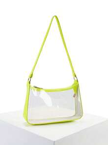 Women's PVC Transparent Small Crossbody Bag, Fashion Summer Niche Shoulder Bag, New Cool Versatile Jelly Bag - fluorescent yellow - View 4