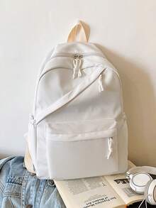 1 Set Back To School Fashion Casual Solid Color Backpack Set, Backpack + Tote Bag + Crossbody Bag + Pencil Case, Large Capacity With Laptop Compartment, Solid Color Student Backpack, Adjustable Shoulder Strap + Multi-Pocket Lightweight Portable School Bag, Zipper Bag Set, Suitable For Graduates/Students/Teenage Girls, Perfect For Outdoor Travel/Middle School/High School/College Use - 2186 - View 13