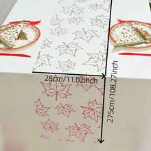 1pc Line Drawing Table Runner 28*275cm 11.02*108.27inch Tougan Transparent Line Drawing Maple Leaf Table Runner Polyester Fabric Table Decor Suitable For Christmas Party, Birthday Party, Thanksgiving, Etc. (Multiple Colors Available) - Multicolor - View 10