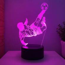 1PC Soccer Night Light, Soccer Sports Style Theme Night Light, Gift For Soccer Lovers, Touch Control Seven-Color Changing, Decorate Room Atmosphere, Desktop Ornament, Soccer Style - Multicolor - View 6
