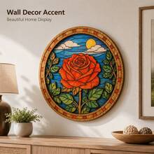 DIY Hand-Painted Floral Wooden Craft Kit, Home Decor Wooden Art, Paintable Layered Wooden Floral Art Set - Floral Round Decoration - View 6