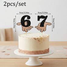 2pcs Six Seven Cake Decor - Funny 6 7 Birthday Cake Decor - Suitable For Birthday Party, Anniversary Party Decoration Supplies - View 10