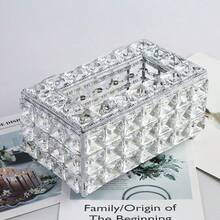 1 Modern Metal Crystal Tissue Box - Elegant Tissue Organizer, High-End Luxury Metal Tissue Holder, For Bathroom, Living Room, Bedroom, Can Be Used As Home Decor, Living Room Dining Table Desktop Tissue Box, Perfect Gift - Multicolor - View 6