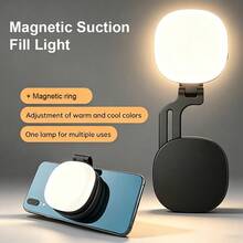 Magnetic Phone Light, Adjustable Warm/Cool /, 360° Rotatable Foldable Portable Rechargeable Selfie Live Beauty Lighting Lamp - Magnetic Type - View 13