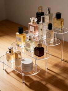 Transparent Acrylic Tiered Perfume Holder, Multi-Layer Oval Display Riser Stand For Cologne, Fragrances, Skincare Bottles, Vanity Table Decor Storage Shelf - View 6