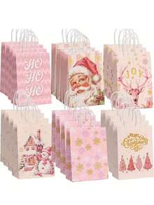 6pcs/1pc Christmas-Themed Gift Tote Bag-Suitable For Gift-Giving, Shopping, And Organizing Items; Perfect For Christmas Parties, Birthday Parties, Themed Events, Gift Exchanges, And More. - One Size Fits All - View 1