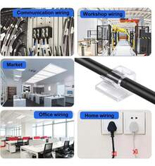50 Clips Para Cables Para Exteriores, Soporte De Cable Adhes - 1 - Ver 9