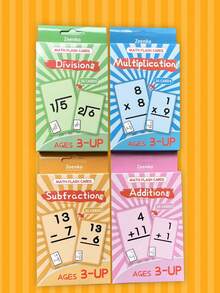 36Cards/Set Kids Math Flash Cards, Round Corner Reusable Learning Cards, Early Childhood Education Teaching Aids, Addition Subtraction Multiplication Division Practice, Preschool Math Games, Home Learning School Classroom Supplies, Teacher Gift - Multicolor - View 3