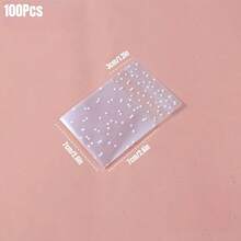 Self-Adhesive Resealable Plastic Snack Bags, White Polka Dot Frosted Candy Cookie Bags, 5.5x5.5 To 2.2x2.2 Inches Multiple Sizes, Suitable For Party Favors, Birthday Wedding Gift Packaging, Baking Supplies - Multicolor - View 21