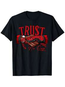 Snake Trust No One Red Taxi 12s Matching Tee For Men Women T-Shirt - 黑色 - 查看 1