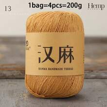 CHARM ELVES 4pcs Short Sleeve Linen Woven Handmade DIY Material Kit, Summer Yarn Crochet Scarf Thread Shawl Sweater Yarn DIY Crochet Scarf Sweater Shawl Short Sleeve - 200g/4pcs - View 12