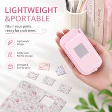 1x0.8inch Postage Stamp Edge Paper Punch For Junk Journal & Scrapbooking, Stackable Craft Punches With Precision Alignment Cutout Design For Card Making-Pink - Medium Pink - View 8