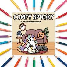 "Cozy Halloween" 24-Page Coloring Book, Designed For Warm Evenings, Hot Drinks And Just The Right Amount Of Halloween Charm. It Blends Cute Halloween Vibes With Relaxing And Cozy Scenes, Suitable For Teens And Adults, Perfect Gift Choice For Halloween, New Year, Christmas And Other Holiday Parties. - Halloween-themed Coloring Book - View 5