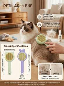 PETSIN Nuevo Cepillo Flotante de Masaje para Baño de Gatos, Suave y Sin Enredos, Cepillo de Eliminación de Pelo para Perros, Herramienta Universal de Aseo para Mascotas, Amado por Gatitos y Cachorros - Multicolor - Ver 7