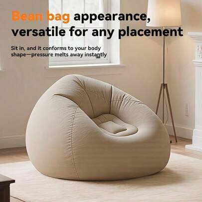 1pc Spherical Inflatable Sofa, Foldable Portable Inflatable Chair, Game And Leisure Room Furniture, Slouchy Sofa, Comfortable Durable Inflatable Bean Bag Chair, Suitable For Indoor Outdoor Room Bedroom Reading Camping