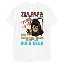 Devil Whispers To Me Cursed Meme Parody T-Shirt Unisex - Black - View 5