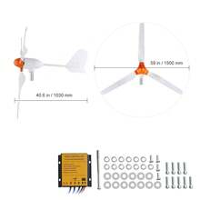 Kit de Generador de Turbina Eólica 800 W 12 V 3 Palas Controlador MPPT Dirección del Viento Ajustable Velocidad de Arranque del Viento 2,5 m/s para Hogar, Granja, Vehículos Recreativos, Barcos - 800 W - Ver 10