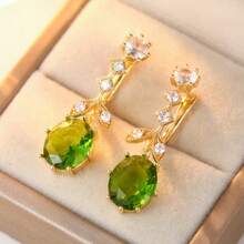 DIYCCPC Multifunktionale luxuriöse Vintage-Ohrringe in Grün für Damen, perfekt für den täglichen Arbeitsweg, Arbeit, Party, Hochzeit, Jahrestag Schmuck - Grün - Übersicht 4