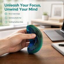 Bionic Scale 3D Spiral Stress Relief Ring, Multi-Color Gradient Finger Desktop Motion Toy, Office Desk Soothing Gadget. Precision Layered Scale Structure, Can Be Bent And Twisted Into Various Shapes Like Rings, Emits Crisp And Subtle Clicking Sounds When Rubbed, Dual Tactile And Auditory Healing. Flexible Material Resistant To Pulling And Breaking, Suitable For Office Workers To Play With And Relax. Niche Creative Stress Relief Gift, Practical And High Aesthetic Value. - Multicolor - View 4