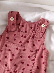 1 buah Overall Bayi Bahan Korduroi Celana Panjang, Musim Semi/Musim Gugur - Rose Red - View 4