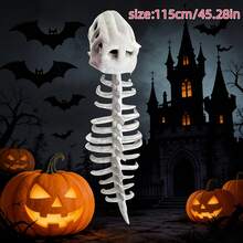 2026 New Realistic Dinosaur Bone Cosplay Accessory Set, Exquisite Detailed Soft Dinosaur Jaw With Sharp Teeth, White Beige Black Textured Scale Decoration, Comfortable Reusable Costume Prop, Suitable For Halloween Theme Party Outfit Styling - Multicolor - View 5