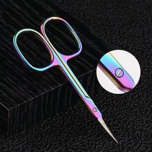 Professional Mini Beauty Scissors - Suitable For Eyebrows, Eyelashes And Dry Skin, Coated Cuticle Scissors, Ultra-Thin Curved Blades, Multifunctional Stainless Steel Small Scissors, Random Color - Multicolor - View 11
